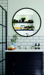 Beautiful Small Mirror for corner basin in bathroom.