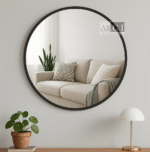 Ali.G.I-28 Inch Modern Round Wall Mirror with Black Frame (AGI-222)