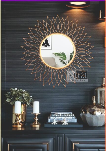 Ali.G.I Modern Sunflower Wall Mirror Gold (AGI-303)