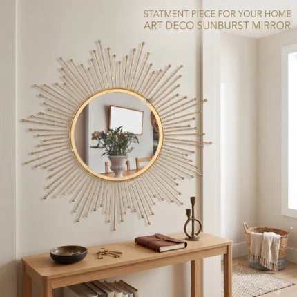 Ali.G.I 24" Gold Sunburst Wall Mirror (AGI-302)