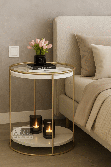 Ali.G.I - Accent 2 Tier Marble Top Side Table (AGI-322)