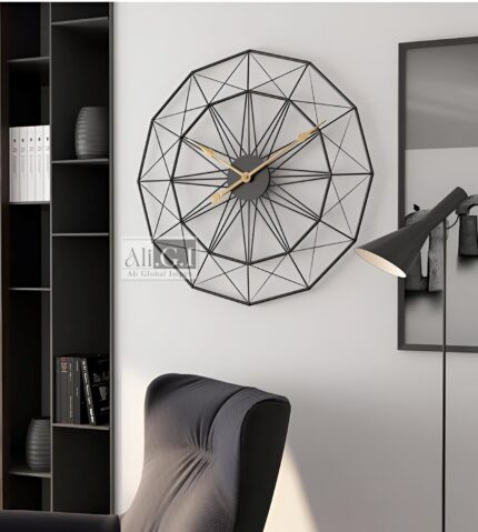 Ali.G.I GeoAura Analog Wall Clock (AGI-338, Black)