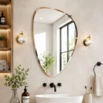 Ali.G.I Frameless Beveled Organic Wall Mirror | Modern Bathroom Vanity Mirror for Bedroom, Entryway & Living Room