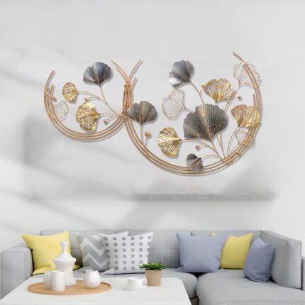 Ali.G.I-Luxury Gold & Blue Floral Wall Art (AGI-377)