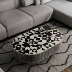 Ali.G.I-Black & White Geometric Inlay Coffee Table (AGI-399)