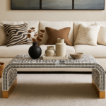 Ali.G.I-Table de Luxe – Black Inlay & Golden Base (AGI-444)