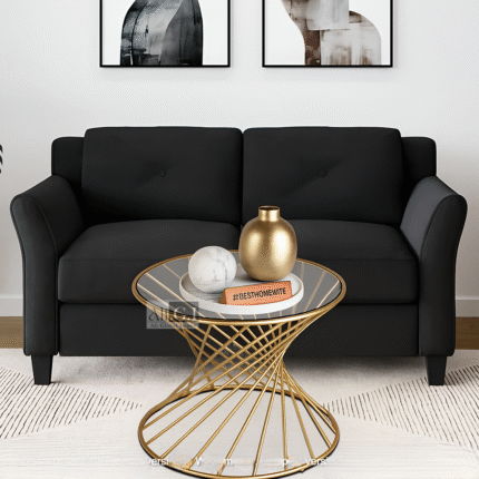 Ali.G.I-Élégance Spiral Gold Accent Table – Glass Top (AGI-448)