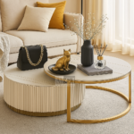 Ali.G.I-Chic Round Coffee Table Set in Stainless Steel (AGI-474)