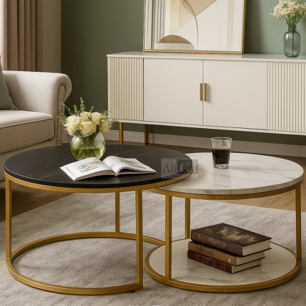 Ali.G.I-Brooks Marble Nesting Coffee Table Set (AGI-452)