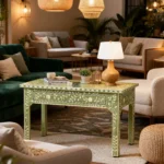 Ali.G.I-Elegant Floral Resin Inlay Console Table (AGI-513)
