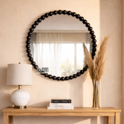 Ali.G.I-Modern Beaded Round Wall Mirror-30X30" (AGI-534)