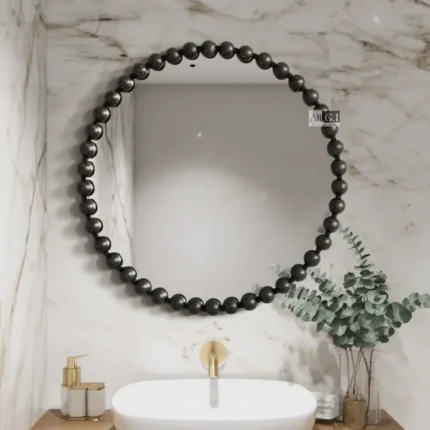 Ali.G.I-Modern Beaded Round Wall Mirror-24X24" (AGI-498)
