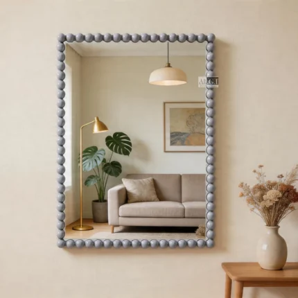 Ali.G.I- Grey Bobble Rectangle Decorative Wall Mirror 18x24" (AGI-500)