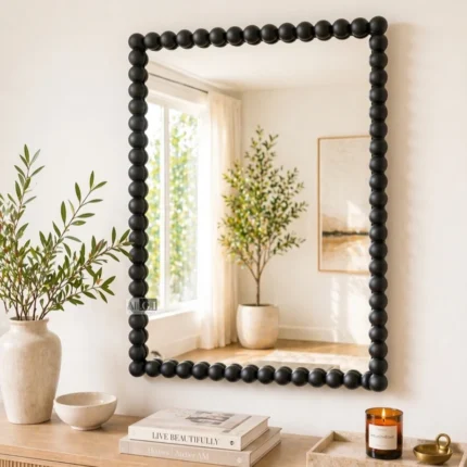 Ali.G.I- Black Bobble Frame Mirror 18x24" Rectangular (AGI-543)